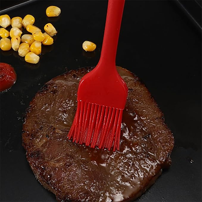 3PCS Silicone Brush Food Grade High Temperature Resistant Basting Brush For Barbecue Baking Oven Pastry Oil Soy Sauce Glazing Tool Red Black Small Size Black Large Size