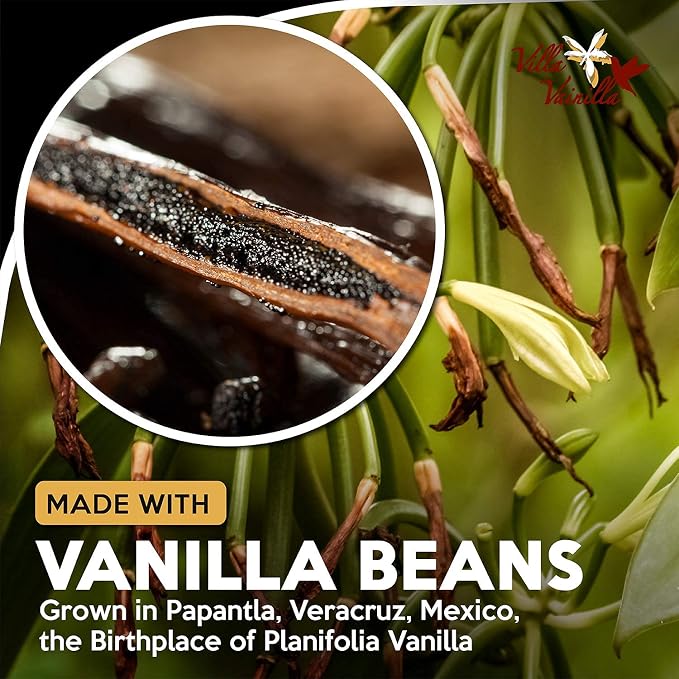 Villa Vainilla Pure Vanilla Extract - Elixir Premium Mexican Vanilla | All Natural Pure Vanilla Extract | For Chefs and Home Cooking | Perfect for Baking, Dessert Making | Vanilla Extracto | 4.2 oz