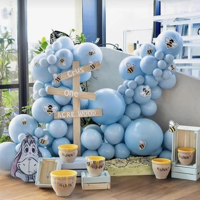 Jobkoo Pastel Blue Balloons 12 Inch, 100 Pack Light Blue Latex Matte Macaron Powder Helium for Gender Reveal Baby Shower Birthday Wedding Party Decorations