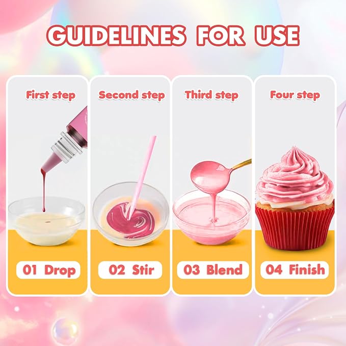 Oil Based Food Coloring 8 Colors Set,Food Grade Edible Dye for Cake Cookie Sugar Decorating Gluten Free Flavorless Concentrated Oil Food Color-6g/Bottles