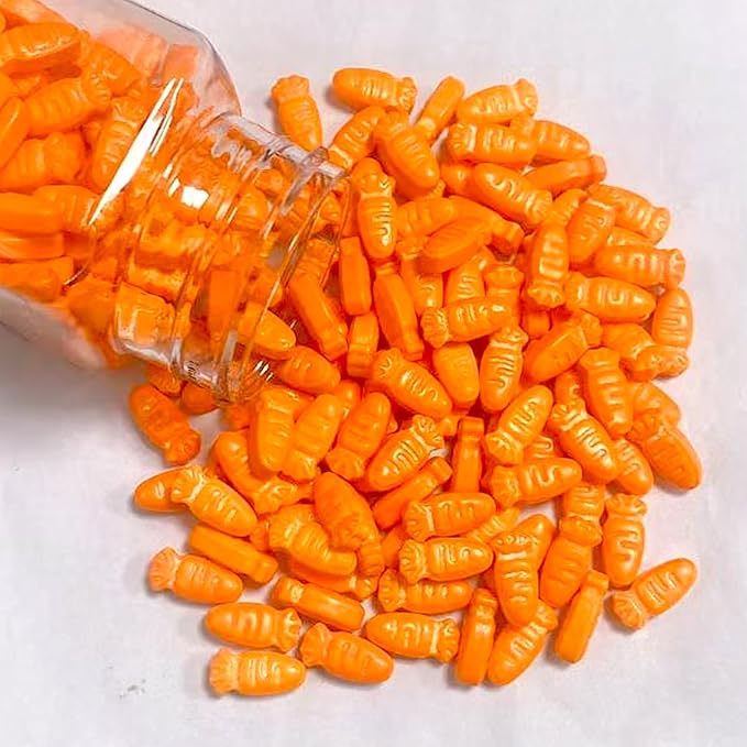 PhilaeEC Easter Carrot Sprinkles Edible for Cake Decoration Sprinkles Baking Cookie Cupcake Toppers Decoration Vanlentine Easter Supplies 100g/3.53oz