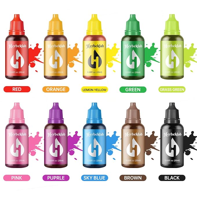 Food Coloring Liquid – 10 Colors x 0.7 fl oz Concentrated Water-Based Food Dye for Baking, Cake Decorating, Soap, Easter Eggs