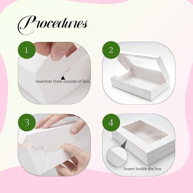 NPLUX 5 Pack 12x8 Cookie Boxes with Window for Small Gift Sets