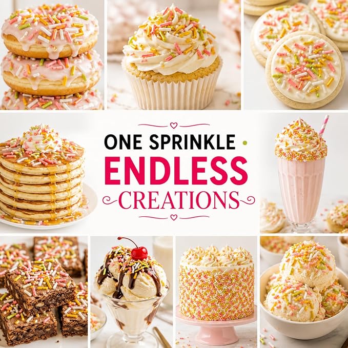 Confect Custom Rainbow Sprinkles – Cosmic Blend Jimmies – Multicolor Decorative Toppings for Desserts, Cakes & Cupcakes – Vegan, Gluten-Free, Nut-Free, Soy-Free, Dairy-Free, Palm Oil-Free – 4.2 Oz