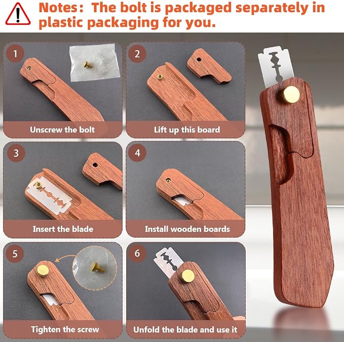 Bread Lame Dough Scoring Tool and 15 Razor Blades, Upgraded Wooden Dough Scorer Knife with 2 Magnetic for Convenient Storage, Bread Scorers Tool for Breads Baking, Homemade Bread（Black Walnut）