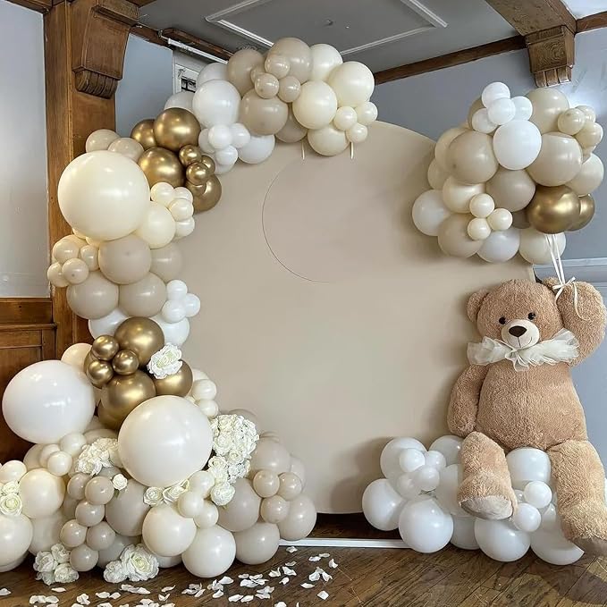 Voircoloria 90pack Ivory Balloons Different Size 18/12/10/5 Inch Ivory White Balloon Garland Arch Kit for Graduation, Wedding, Birthday, Princess Theme, Baby Shower, Anniversary Party Decorations