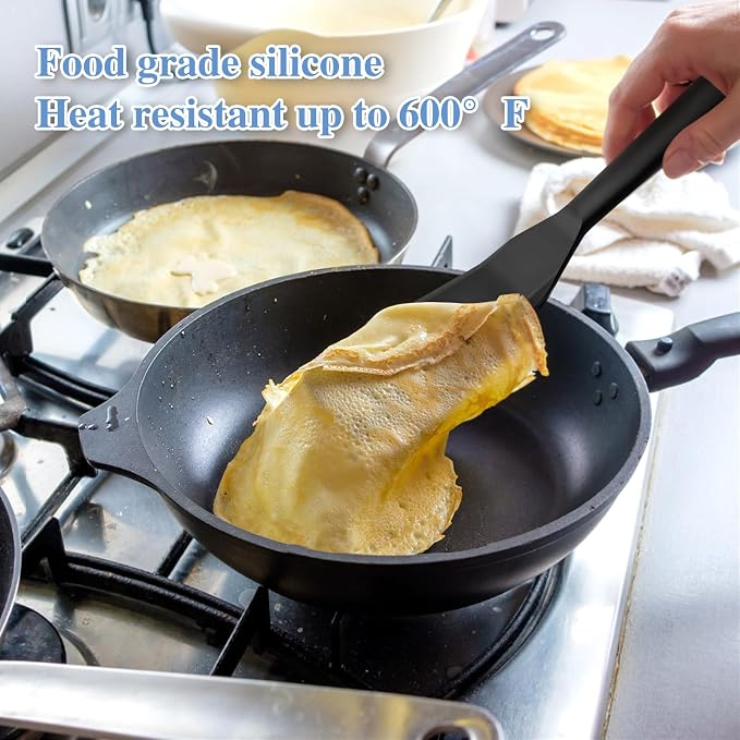 Mini Brownie Serving Spatula - Omelet Pancake Spatula Turner. Heat Resistant Silicone Thin Spatula, Long Scraper Spatulas for Cooking, Pancake, Pizza.