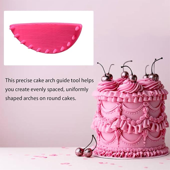 2 PCS Cake Arch Guide Tool, Cake Piping Guide Tool, Ruffle Guide Stencil, Cake Decorating Tools, Cake Ruffle Marker for 6"-10" Cakes