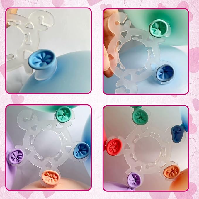 80 Balloon Clips and 100 Dots Glue Points and a Tie, Connector, for wedding, parties, etc. Arch tool