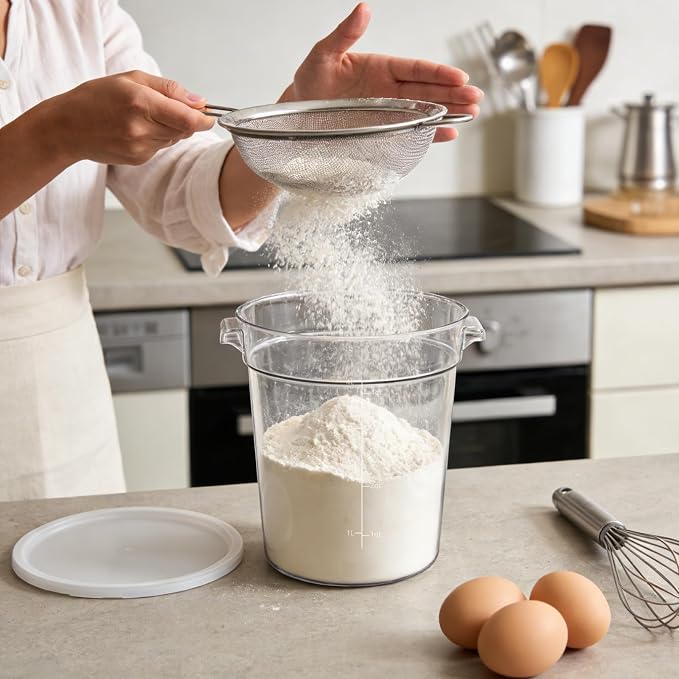 4-Piece Dough Fermentation Buckets with Lids - Dual Sizes (2Qt & 4Qt) Clear Baking Fermentation Tubs, Airtight Dough Proofing Containers for Bread, Pizza, Sourdough & Overnight Cold Ferment