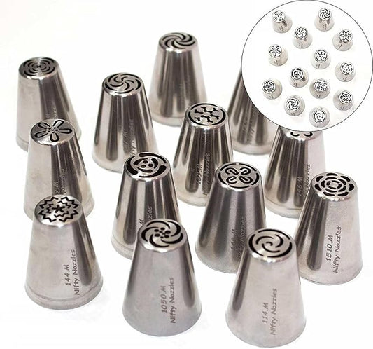 Nifty Nozzles Mini Russian 13 pc Piping Tip Set, Sugar and Crumbs