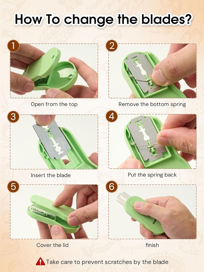 CLUEAPOP Bread Lame, Sourdough Scoring Tool, Extractable & Magnetic Bread Scoring Tool, Bread Baking Supplies, Bread Scorer Tool for Bread Baking & Sourdough Baking, Bread Scorer with 5 Razor Blades