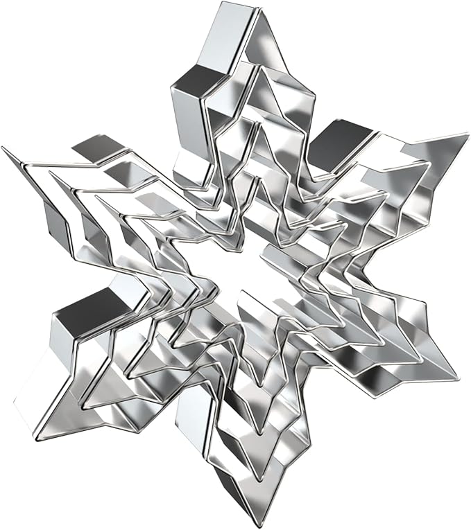 Snowflake Cookie Cutter Set - 5 inch, 4 inch, 3 inch, 2 inch - 4 Piece Christmas Winter Snowflake Cookie Cutters Shapes Molds - Stainless Steel