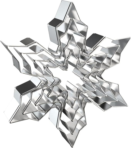 Snowflake Cookie Cutter Set - 5 inch, 4 inch, 3 inch, 2 inch - 4 Piece Christmas Winter Snowflake Cookie Cutters Shapes Molds - Stainless Steel