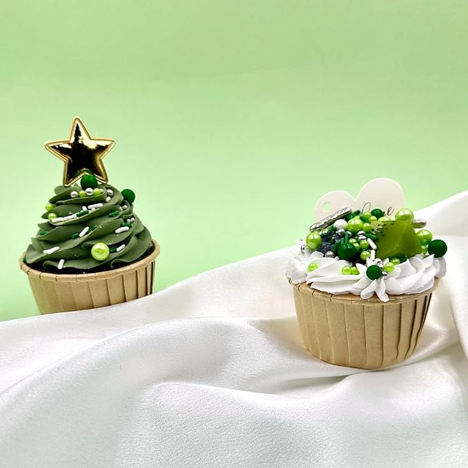 Sprinkles for Cake Decorating, 4.6oz Green and White Pearl Silver Jimmies St. Patrick’s Day Sprinkles Mix for Baking Cookies Cupcake Ice Cream