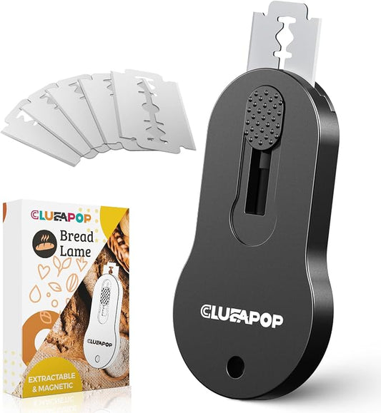 CLUEAPOP Bread Lame, Magnetic & Reusable Bread Lame Dough Scoring Tool, Bread Lame Blades Tool, Anti-Slip Handle with Long Retractable Razor, Sourdough Scoring tool for Bread Making