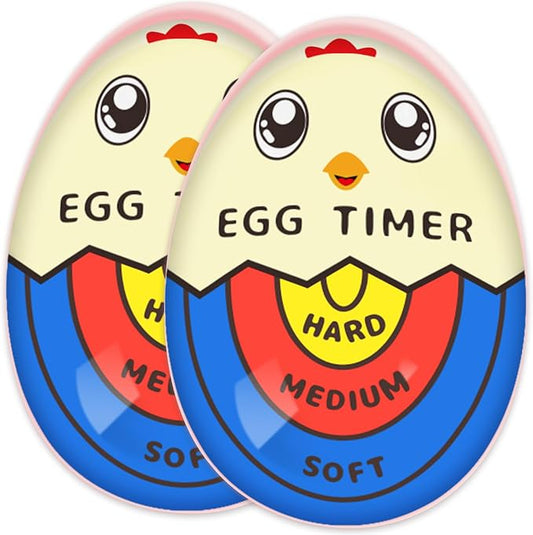 Lasubst Egg Timer for Boiling Eggs that Changes Color When Done, Tricolor, Pack of 2