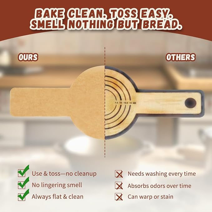 Parchment Paper for Sourdough Baking, GIGYES Bread Sling for Dutch Oven, 8" Round Parchment Paper with Long Handles for air fryer, Easy-Lift, Non-Stick, Odor-Free (Unbleached, 100sheets-Round)