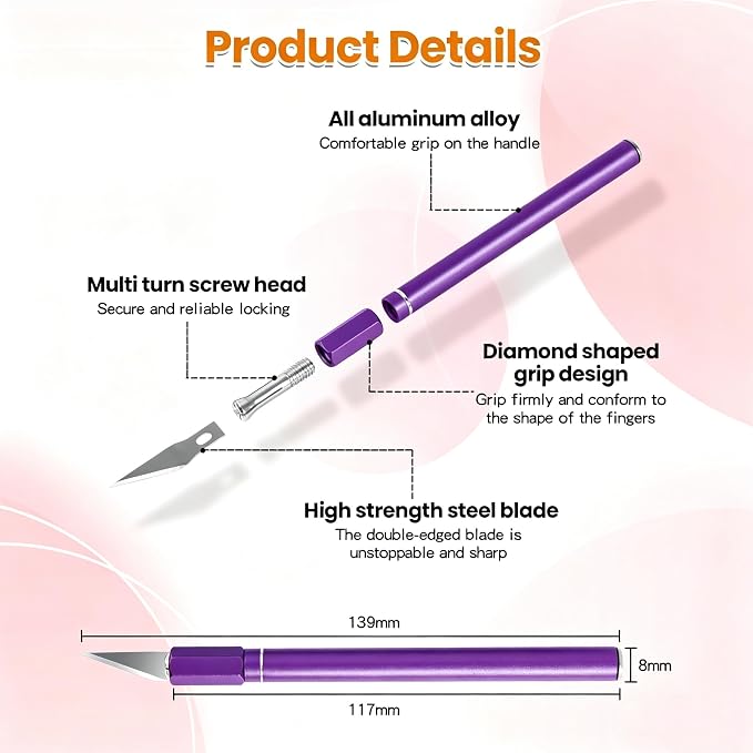 Upgraded Bread Lame with 10 Blades - Professional sourdough Scoring Tool for bread scoring tool Safety Cover & Ergonomic Handle - Premium Bread Scoring Knife for Artisan Bread Making (1, Purple)