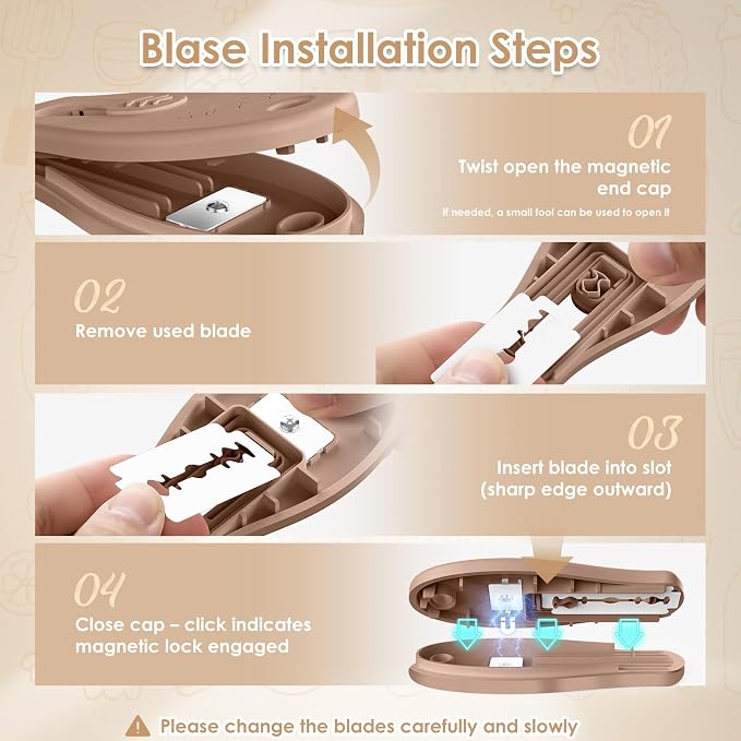 Bread Lame Sourdough Scoring Tool, Extractable & Magnetic Bread Scoring Tool, Scoring Knife for Bread Baking, Bread Razor for Homemade Bread, Sourdough Scorer Tool, Includes 5 Razor Blades-Brown