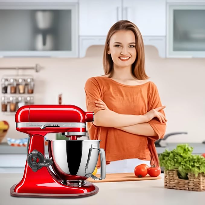 Sliding Mat for Kitchen aid 4.5-5 Qt Stand Mixer with 1Pc Cord Organizer and 3Pcs Attachment Holder for Kitchen Appliance Slider (4.5-5 Qt Bamboo and Attachment, Bright Brown)