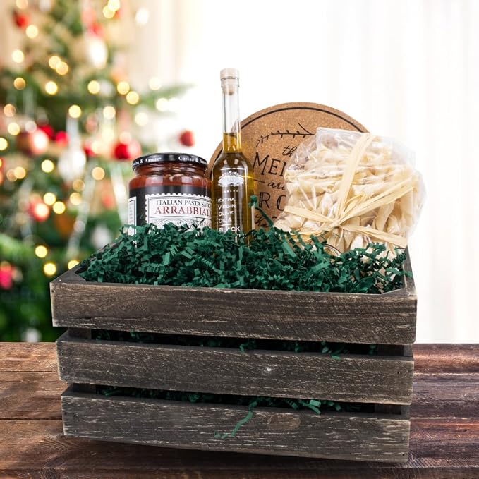 MagicWater Crinkle Cut Paper for Gift Baskets - 2LB - Forest Green - Perfect for Shredded Paper Filler, Basket Filler, Gift Boxes, Bridesmaid Gifts, Christmas Stuffers & More – Ideal for All Occasions
