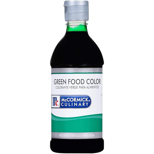 McCormick Culinary Green Food Coloring, 16 fl oz - One 16 Fluid Ounce Bottle Green Liquid Food Coloring, Add Vivid Green Color to Cakes, Cookies, Icings and More