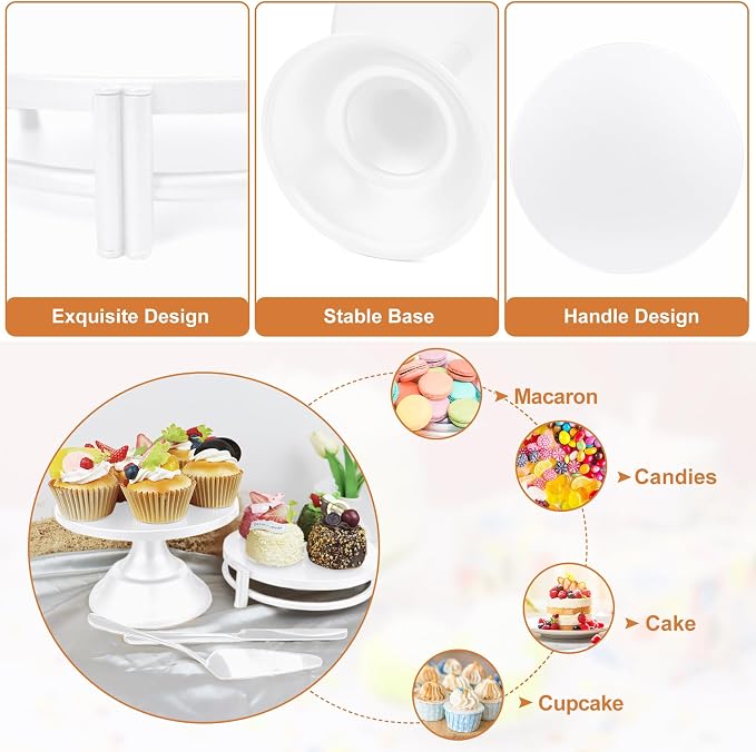 MACIFECI White Cake Stand Set, White Dessert Table Display Set for Wedding, Birthday Party Decor, Baby Shower, Celebration
