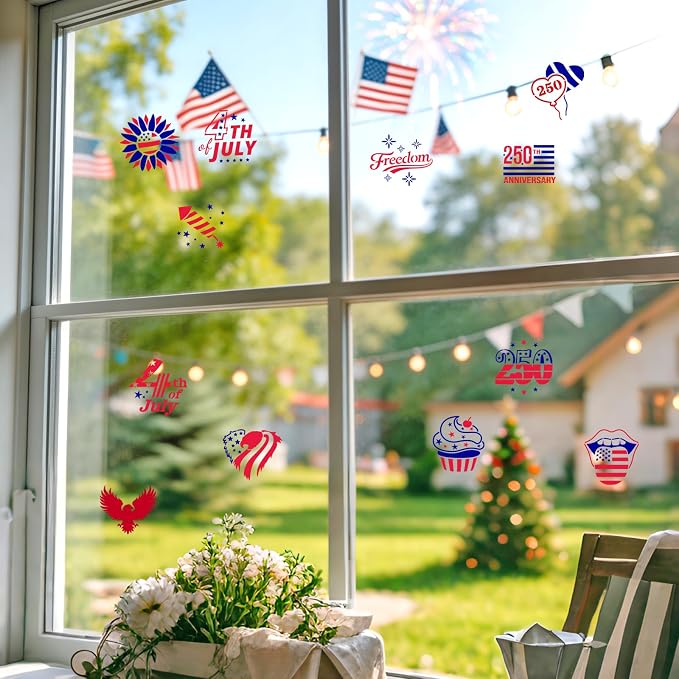 36PCS 4th of July Stencils for Painting,2.8" Cakes Cookies Templates Reusable for Baking,1776 American Independence Day Stencil for Flag Painting Dessert Coffee Patriotic Party Decoration