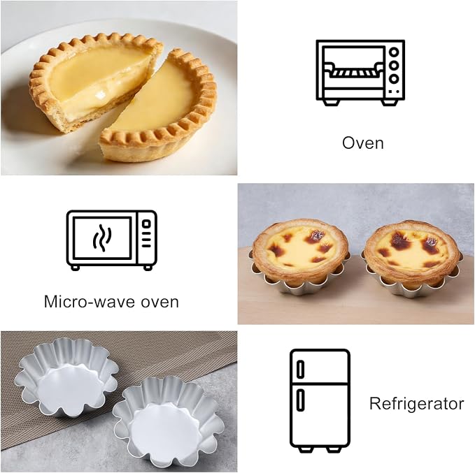 10 Pcs Ensaymada Molder Filipino, Large 4.5 Inch Round Cake Pan with Wave Edge – Traditional Aluminum Molds for Ensaymada, Bibingka, Torta, Puto & Filipino Desserts