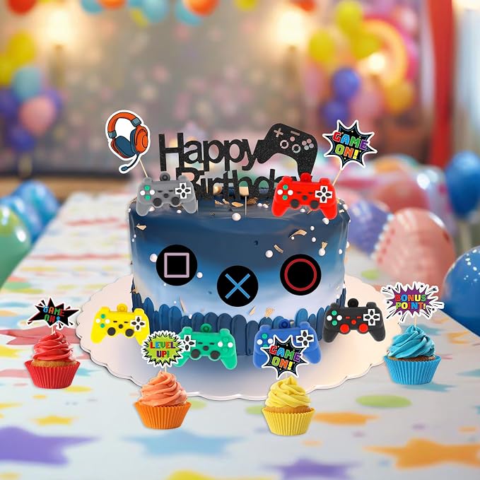 17 Pcs Video Game Cake Topper Cake Decoration Game Birthday Party Supplies