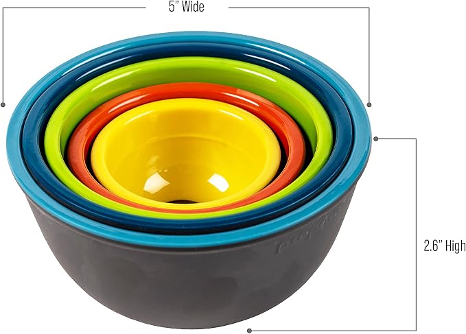 Prepara Two-Tone Melamine Pinch Bowl, Set of 5, Multicolored
