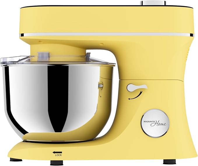 Magnavox Home, 6.3 qt Digital Touchscreen Stand Mixer, 11 Speeds, Yellow