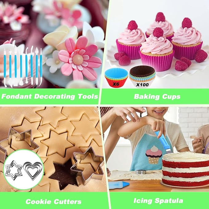 Suuker Cake Decorating Tools Supplies Kit, 236 Pieces | Baking Accessories with Storage Case, Frosting Piping Kit, 36 Numbered Piping Tips, Piping Bags and Tips Set