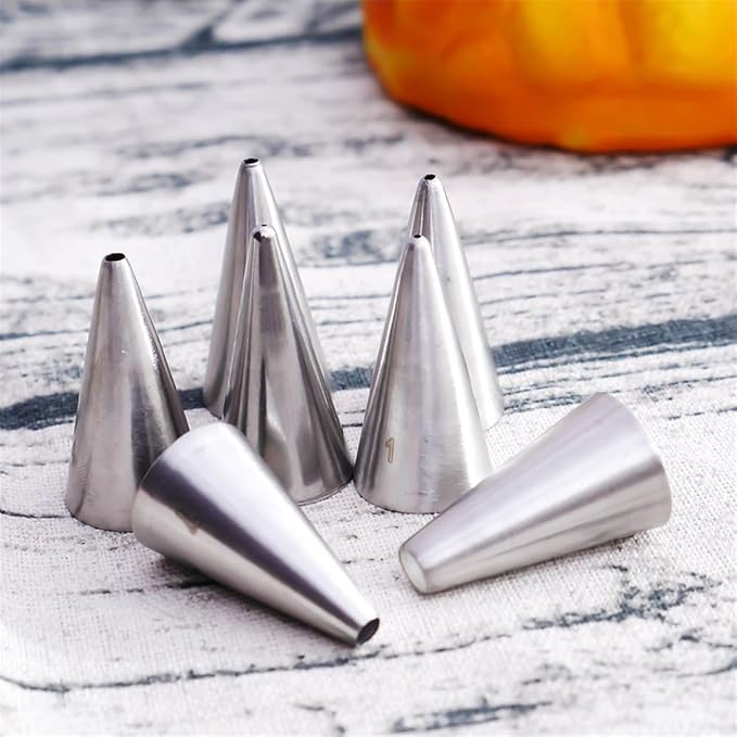 FantasyDay Cake Decorating Set, 7 Pieces Stainless Steel Icing Piping Nozzles Tips Kit - Christmas Holiday Birthday Anniversary Wedding Cupcakes Cakes Cookies Dessert Candy Pastry DIY Making Tools #6