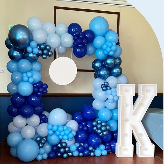 YMSZ Blue Balloon Garland Arch Kit, Navy Blue Balloons Metallic Blue Balloon for Birthday, Baby Shower, 2026 Graduation, Anniversary Party Decorations