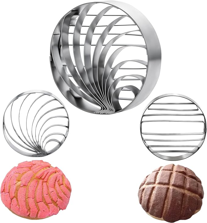 Concha Cutter Mexican Bread Mold Made Of Stainless Steel 4.1 Inch Concha Stamp Two Sided Mold For Pan Dulce Mexicano Cortadora De Pan, Bread Shape Cutter