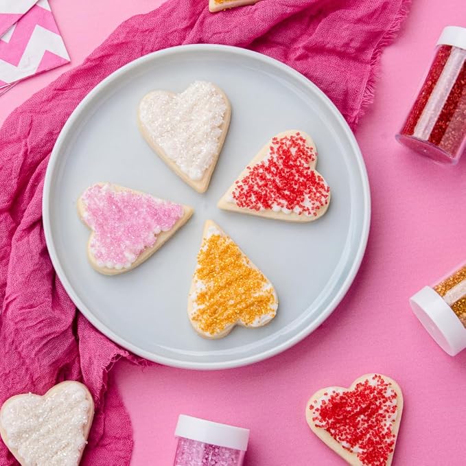 Sweets Indeed Sprinkles, 4 Pack, Edible Sprinkle Mix, Perfect for Cake Decorations, Baking, Ice Cream, Cookies, Cupcake Topper (Sweetheart Sugar)
