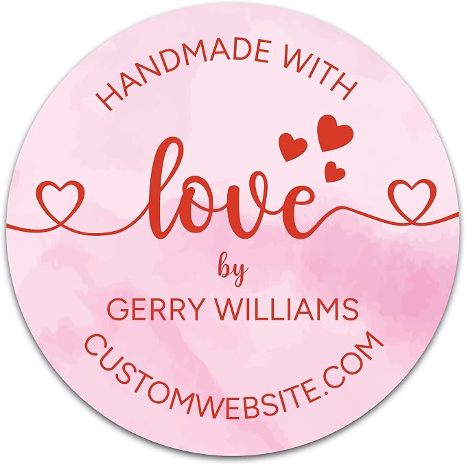 Personalized Handmade with Love Stickers – Custom 2" Round Packaging Labels for Small Business Orders, Gifts, Boxes & Envelopes (50–1000 Stickers) (Painted Scene)