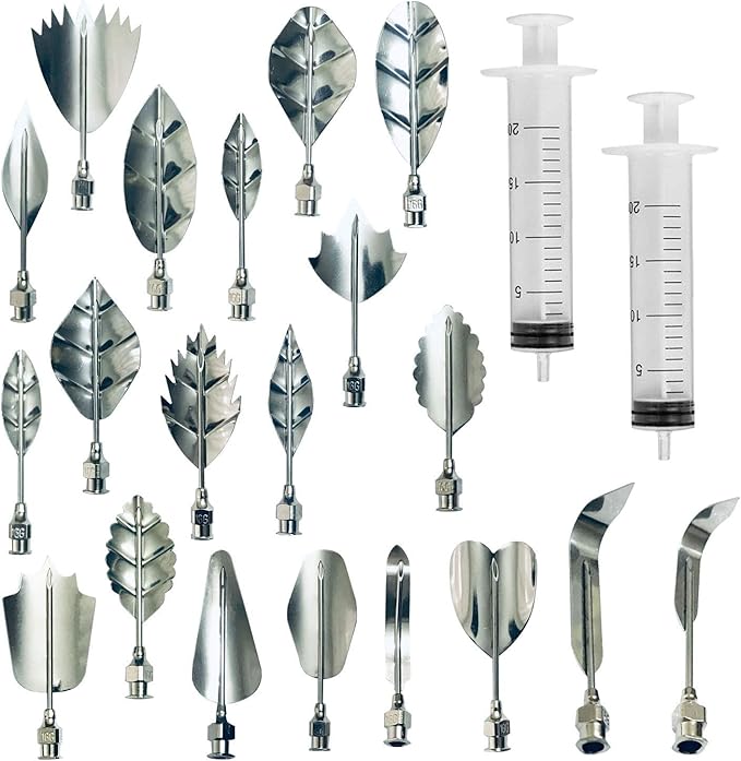 Stainless Steel Flowers Leaves 3D Jelly-Art-Tools Pudding-Nozzle Cake Needles Gelatin Tools (AH)