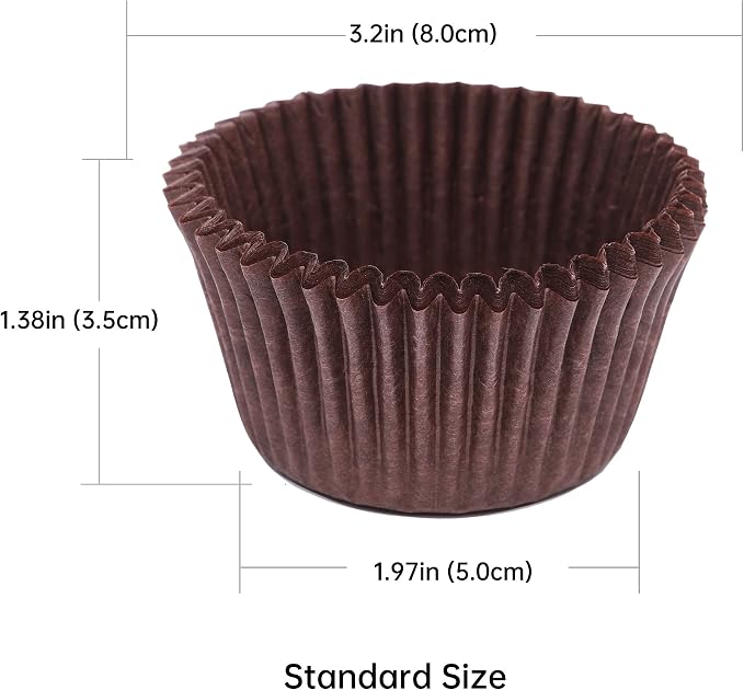 Bake Choice 200pcs Standard Rainbow Cupcake Liners for baking,food-grade cupcake wrappers,greaseproof parchment muffin liners for Christmas decorations