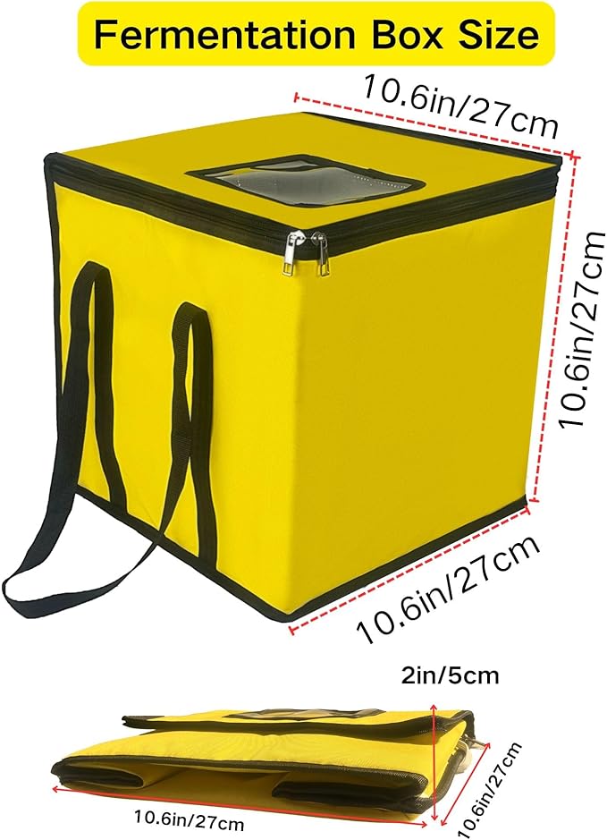 0.7cu ft Foldable Dough Proofing Box Heater 100W, Sourdough Starter Warmer with PID Temperature Control & NTC Sensor, 34–122°F Range &1 Min –96 Hrs Timer, Fermentation Box for Sourdough, Yogurt, Natto