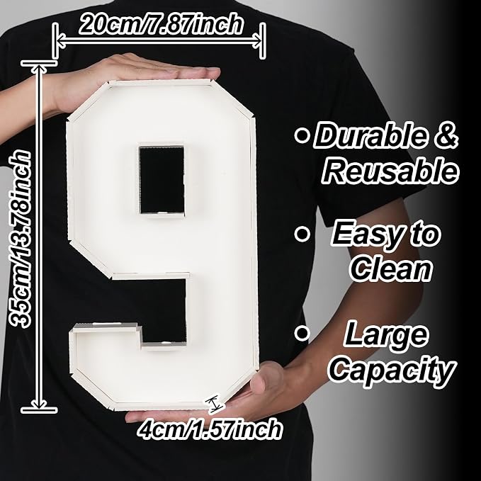 HILAVO Cardboard Number for Charcuterie, 13.7" Cardboard Number 9 Fillable Number for Food Paper Mache Number Boxes for Cupcake Sweet Candy 9th Birthday Anniversary Party Decorations