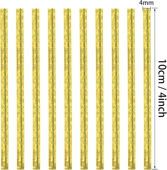 Mini Skater 4" Metallic Twist Ties Foil Bread Ties for Packaging Bakery Candy Goodies Cookies Gift Cellophane Treat Bags Christmas Wedding Party Favor Supplies,500Pcs (Gold)