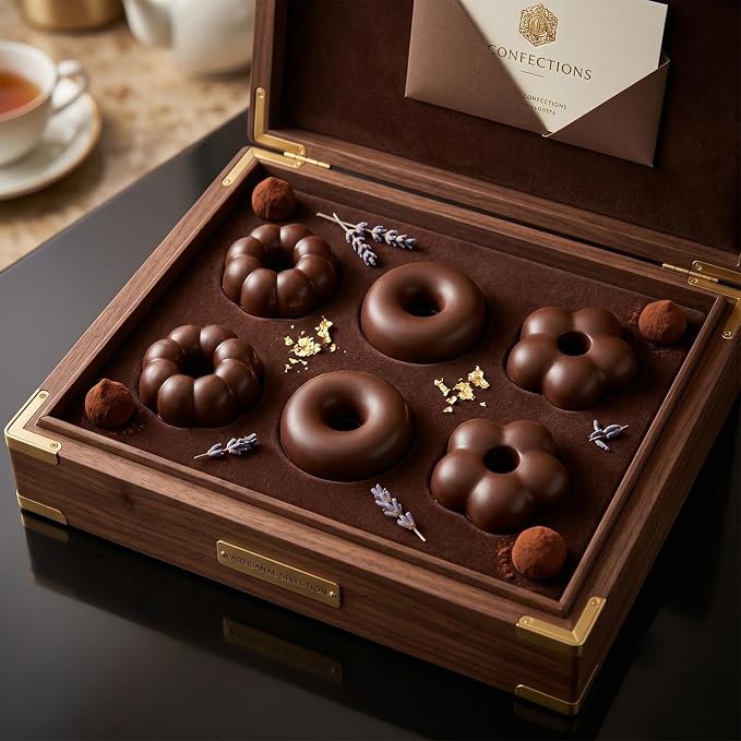 6 Cavity Donut Flower Silicone Chocolate Molds Set Of 2 | For Candy Chocolate Cake Decoration