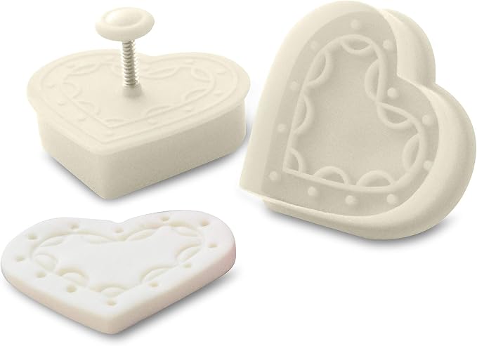 Ateco Fondant and Dough Plunger Cutter and Embosser, 2-Inch, Heart
