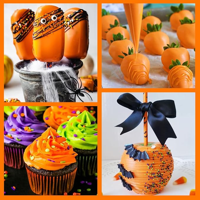 Oil Based Food Coloring for Chocolate, 20ml Edible Orange Oil Based Food Coloring Gel for Cake Decorating, Sugar, Candy Melts, Baking, Cookies, Icing Frosting, Meringues, Cream- 0.7 Fl. Oz(Orange)