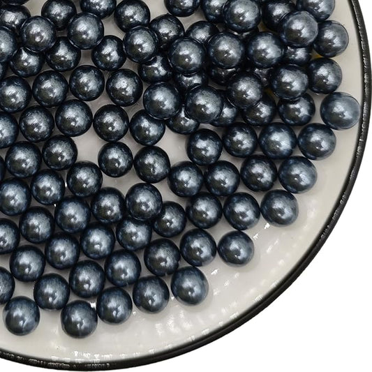 Edible Black Pearl Sugar Sprinkles 4.23 oz, 10mm Candy Pearls Ideal for Baking,Cake and Cupcake Toppers,Cookie Decoration,Ice Cream Topping,Wedding Shower Valentines Halloween Christmas