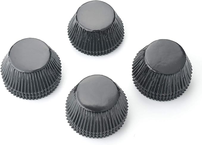 Gifbera Standard Black Foil Cupcake Liners Muffin Wrappers, 200-Count