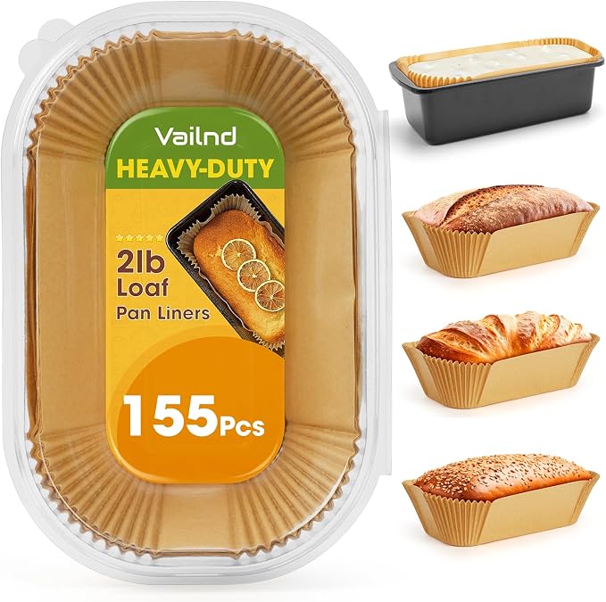 Loaf Pan Liners, 155Pcs Disposable Bread Pan Liners, Non-Stick Loaf Pan Parchment Liners for Easy Cleanup, 9x5 Inch Parchment Paper for Sourdough Baking, Toasts, Cakes, Banana Breads